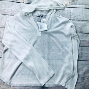 NWT Menlo Sheer Hooded pullover cover up